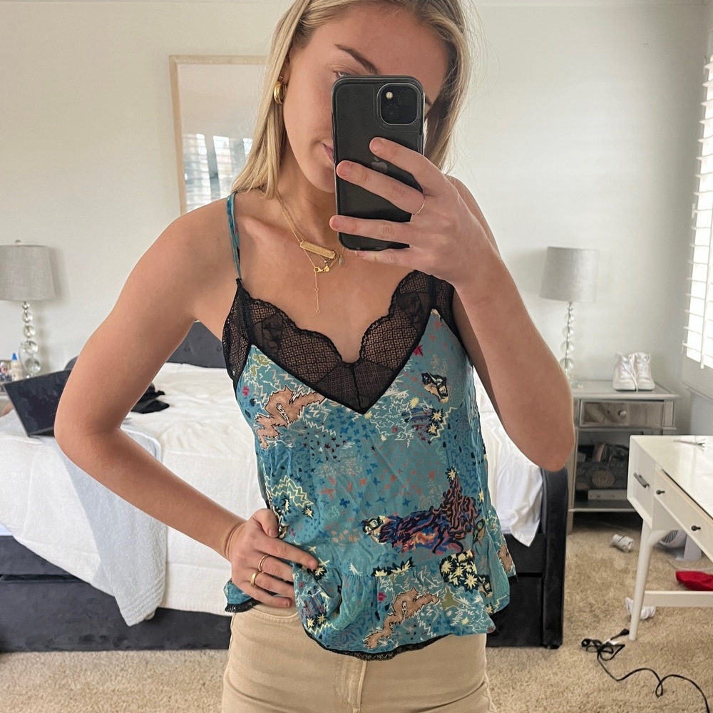Zadig & Voltaire Celest Glam Rock Camisol Eucalyptus.